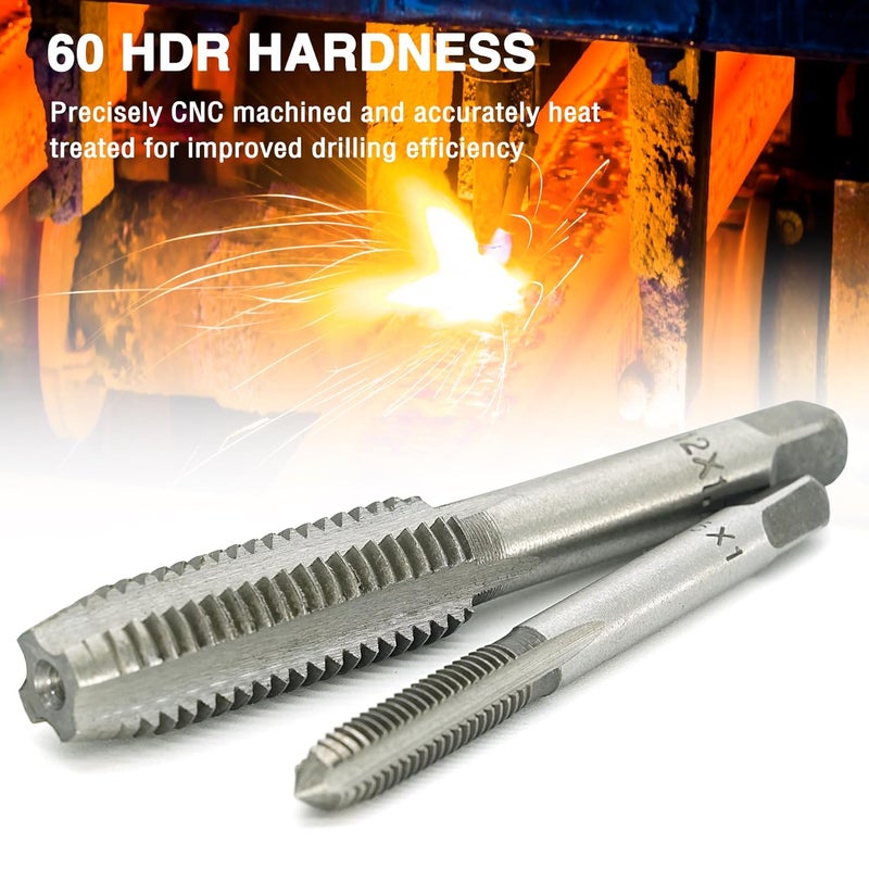 Axelord 80pcs Tap and Die Set, SAE and Metric Tap Die Wrench Set, Metric Standard M3 to M12 Coarse Fine Rethreading Threads Bits for Cutting External and Internal Threads, NC, NF, NPT Repair Tools - Image 2